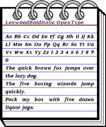 Leawood BoldItalic animated font preview Leawood BoldItalic animated font preview