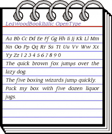 Leawood BookItalic animated font preview Leawood BookItalic animated font preview