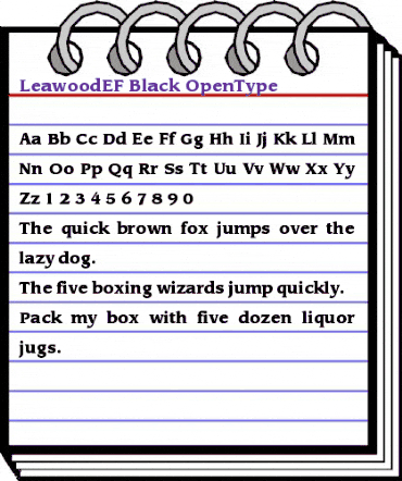 LeawoodEF-Black Regular animated font preview