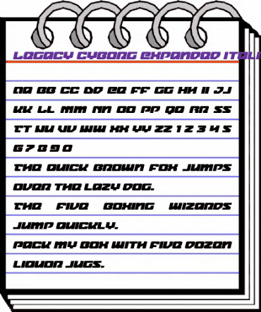 Legacy Cyborg Expanded Italic Regular animated font preview Legacy Cyborg Expanded Italic Regular animated font preview