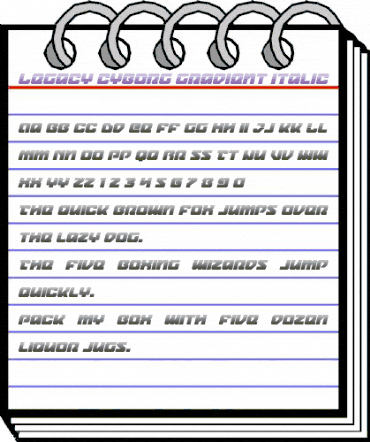 Legacy Cyborg Gradient Italic Regular animated font preview Legacy Cyborg Gradient Italic Regular animated font preview