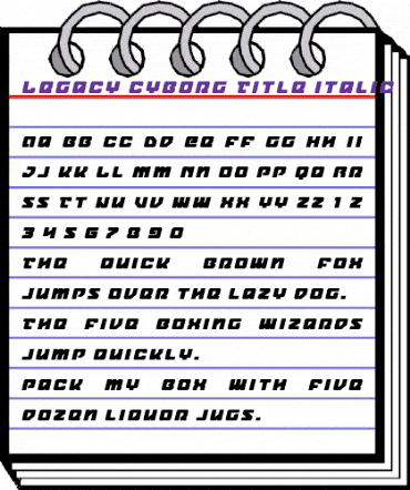 Legacy Cyborg Title Italic Regular animated font preview Legacy Cyborg Title Italic Regular animated font preview