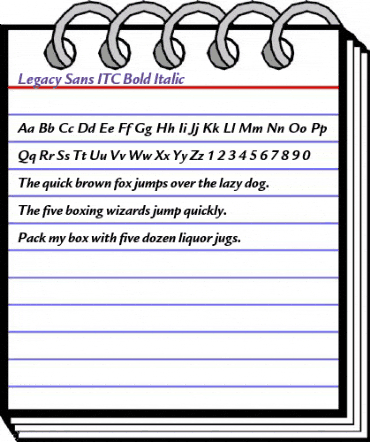 Legacy Sans ITC Regular animated font preview