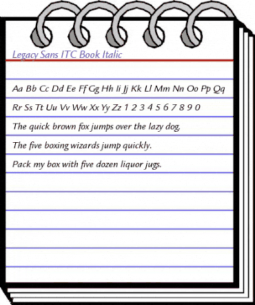 Legacy Sans ITC Regular animated font preview