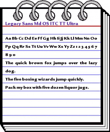 Legacy Sans Md OS ITC TT Ultra animated font preview