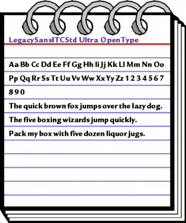 Legacy Sans ITC Std Ultra animated font preview