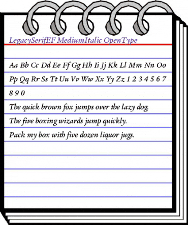 LegacySerifEF MediumItalic animated font preview LegacySerifEF MediumItalic animated font preview