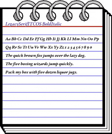 LegacySerifITCOS BoldItalic animated font preview LegacySerifITCOS BoldItalic animated font preview