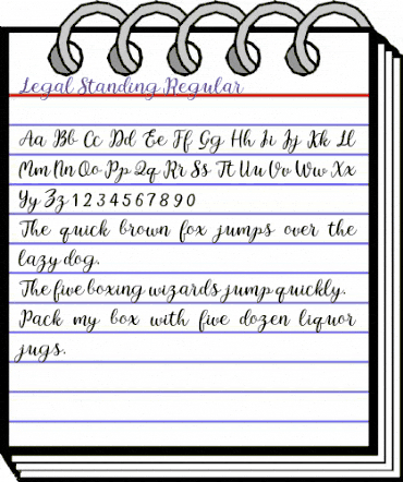 Legal Standing Regular animated font preview