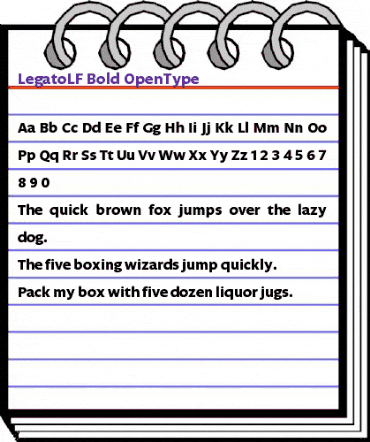 Legato LF Bold animated font preview Legato LF Bold animated font preview