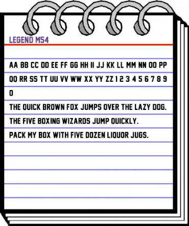 Legend M54 Regular animated font preview