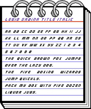 Legio Sabina Title Italic Italic animated font preview