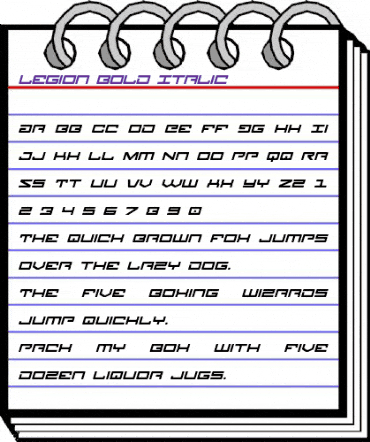 Legion Bold Italic Bold Italic animated font preview