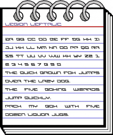 Legion Leftalic Italic animated font preview