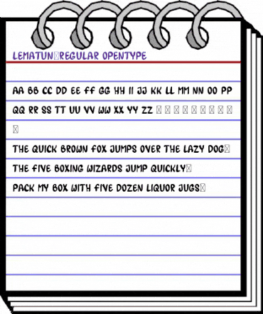 LEMATUN1 Regular animated font preview