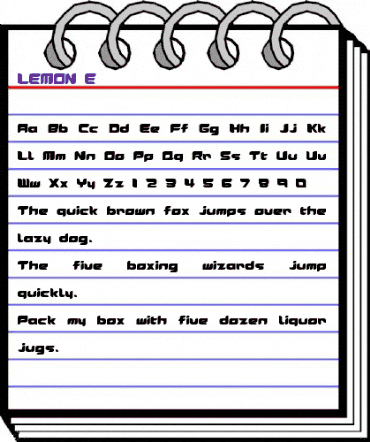 LEMON E animated font preview