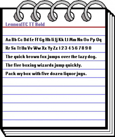 LennoxITC TT Bold animated font preview