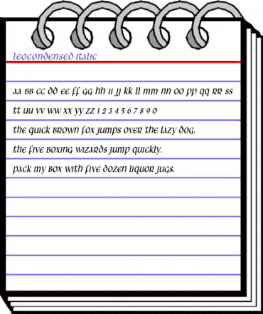 LeoCondensed Italic animated font preview LeoCondensed Italic animated font preview