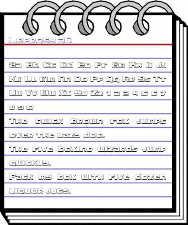 Leprosy 3D Regular animated font preview Leprosy 3D Regular animated font preview