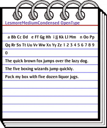 LesmoreMediumCondensed Regular animated font preview