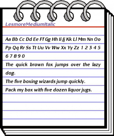 LesmoreMediumItalic Roman animated font preview LesmoreMediumItalic Roman animated font preview