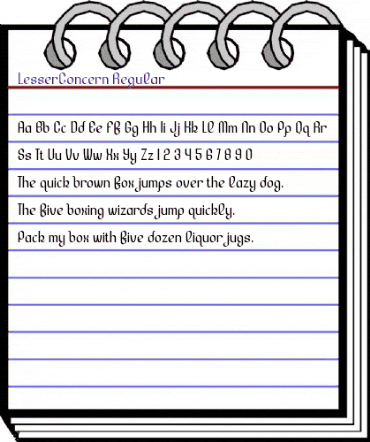 Lesser Concern Regular animated font preview