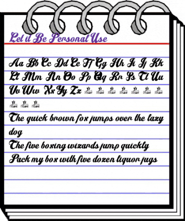 Let it Be Personal Use Regular animated font preview Let it Be Personal Use Regular animated font preview