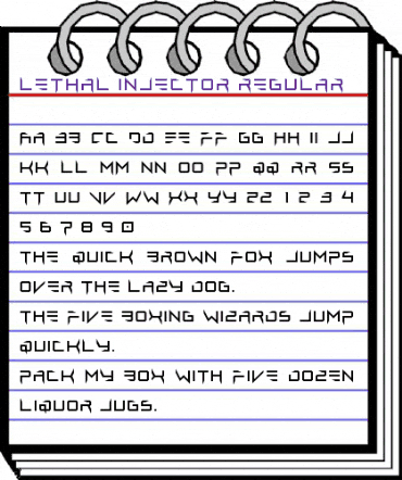 Lethal Injector (regular) Regular animated font preview Lethal Injector (regular) Regular animated font preview