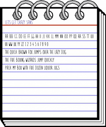 Lets get crazy sans Regular animated font preview