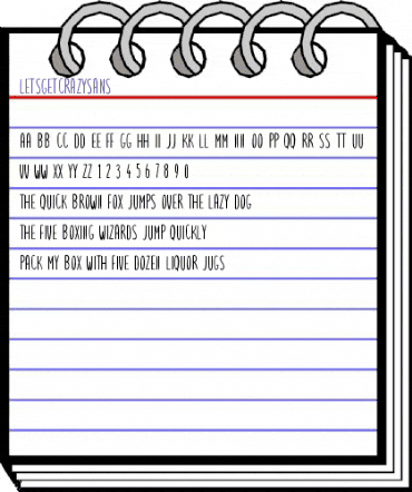 Lets get crazy sans Regular animated font preview