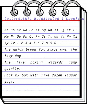 Letter Gothic Bold Slanted animated font preview Letter Gothic Bold Slanted animated font preview