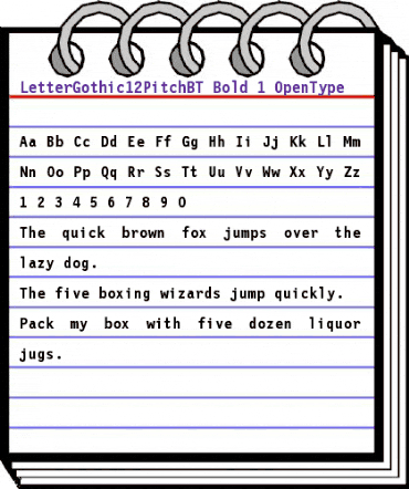 Letter Gothic 12 Pitch Bold animated font preview