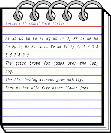 LetterGothicCond Bold Italic animated font preview LetterGothicCond Bold Italic animated font preview