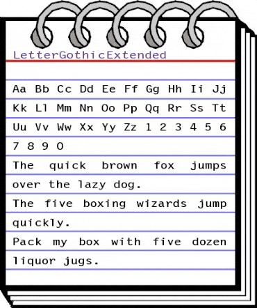 LetterGothicExtended Regular animated font preview