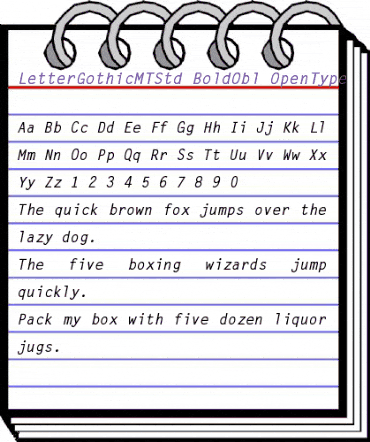 Letter Gothic MT Std Bold Obl animated font preview Letter Gothic MT Std Bold Obl animated font preview