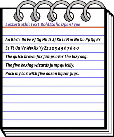 LetterGothicText BoldItalic animated font preview LetterGothicText BoldItalic animated font preview