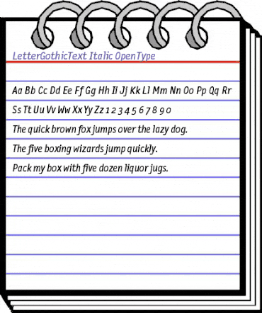 LetterGothicText Italic animated font preview LetterGothicText Italic animated font preview