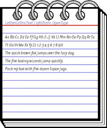 LetterGothicText LightItalic animated font preview LetterGothicText LightItalic animated font preview