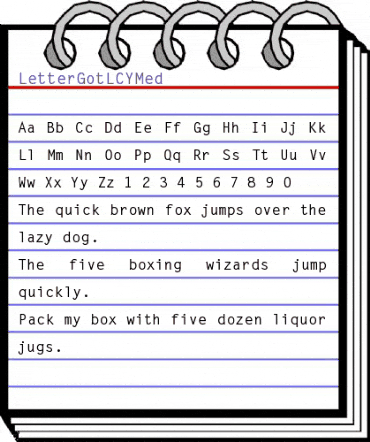 LetterGotLCYMed Regular animated font preview