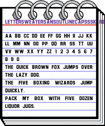 LetterSweaterSansOutlineCapsSSK Regular animated font preview