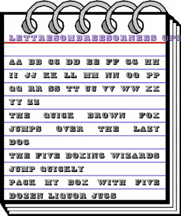 Lettres ombrees ornees Regular animated font preview
