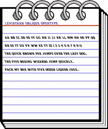 Leviathan Oblique Regular animated font preview