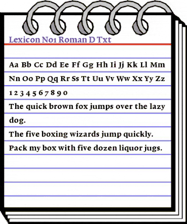 Lexicon No1 Roman D Txt animated font preview