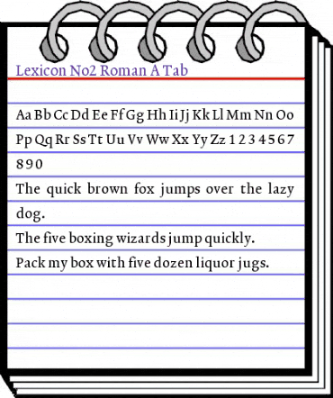 Lexicon No2 Roman A Tab animated font preview