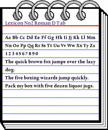 Lexicon No2 Roman D Tab animated font preview