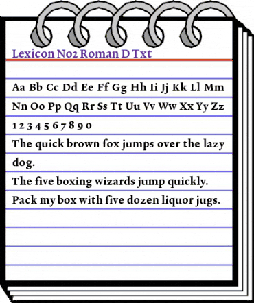 Lexicon No2 Roman D Txt animated font preview