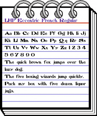 LHF Eccentric French Regular animated font preview