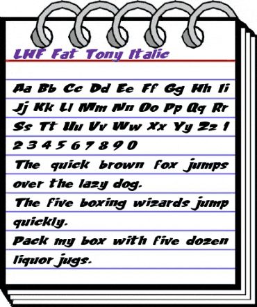 LHF Fat Tony Italic animated font preview LHF Fat Tony Italic animated font preview