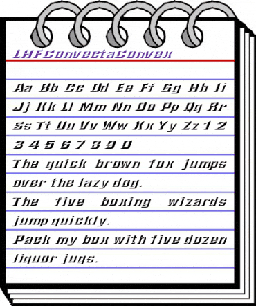 LHFConvectaConvex Regular animated font preview