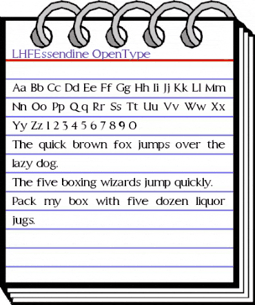 LHFEssendine Regular animated font preview